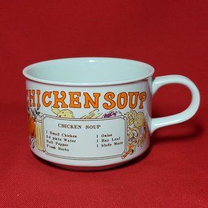Vintage Chicken Soup Recipe Bowl Ceramic Mug Made in Korea